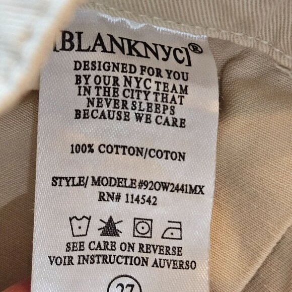 Blanknyc Beige Cargo Pants Size 27 100% Cotton Tapered Leg - Picture 7 of 10